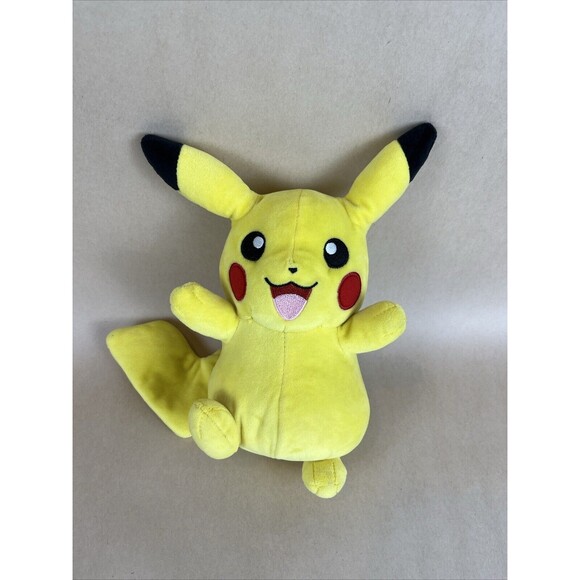 Pokemon 2021‎ Yellow Laughing Pikachu Plush Stuffed Animal 8" - Picture 1 of 6
